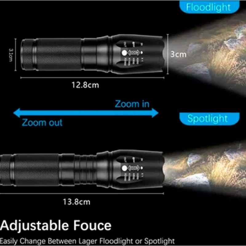 Led Lampara Tactica 3000 Lumens Cree Led T6 Recargable 8800mah