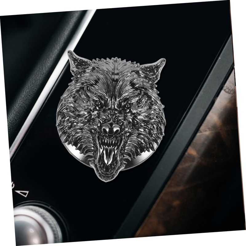 FOYTOKI Accessories Wolf Head Push to Start Button Cover for