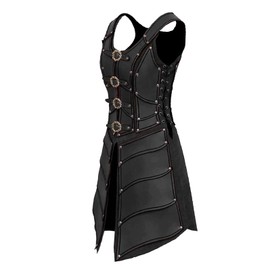 Ucosbros Medieval Armor Viking Armor Knight Dress Armor PU Leather Costume For LARP Party Black