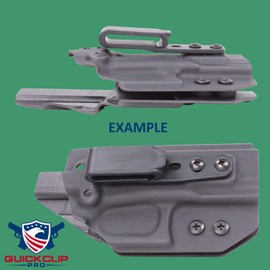 Quick Clip Pro Holster Tough Grip Clips, 3 Hole Adjustable Cant for IWB OWB Kydex, Leather, Hybrid Holster Making. Tuckable Black Plastic w/Chicago Screw Hardware Made in USA (1.5" 4-Pack)