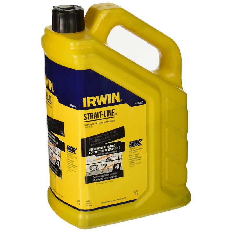 IRWIN STRAIT-LINE Marking Chalk, Permanent Staining, Midnight Black, 4 lbs