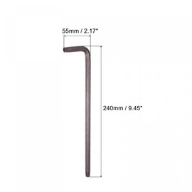 sourcing map T55 Anti Tamper Proof Torx Star Key Bit Wrench, L-Shape 9.45-inch Long Arm, S2 Steel