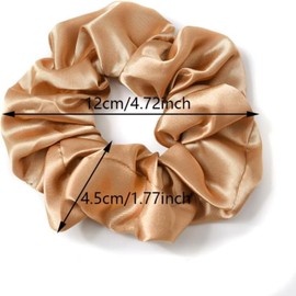 6 Pack Satin Hair Scrunchies, Softer Than Silk Scrunchies for Hair, Satin Scrunchies for Girls & Stylish Satin Hair Ties for Women, Cute Satin Hair Scrunchie for Styling