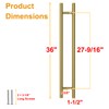 LVYIHAN Titanium Gold Round Barn Door Handles 12"/24"/36"/48"/59'', Pull Push