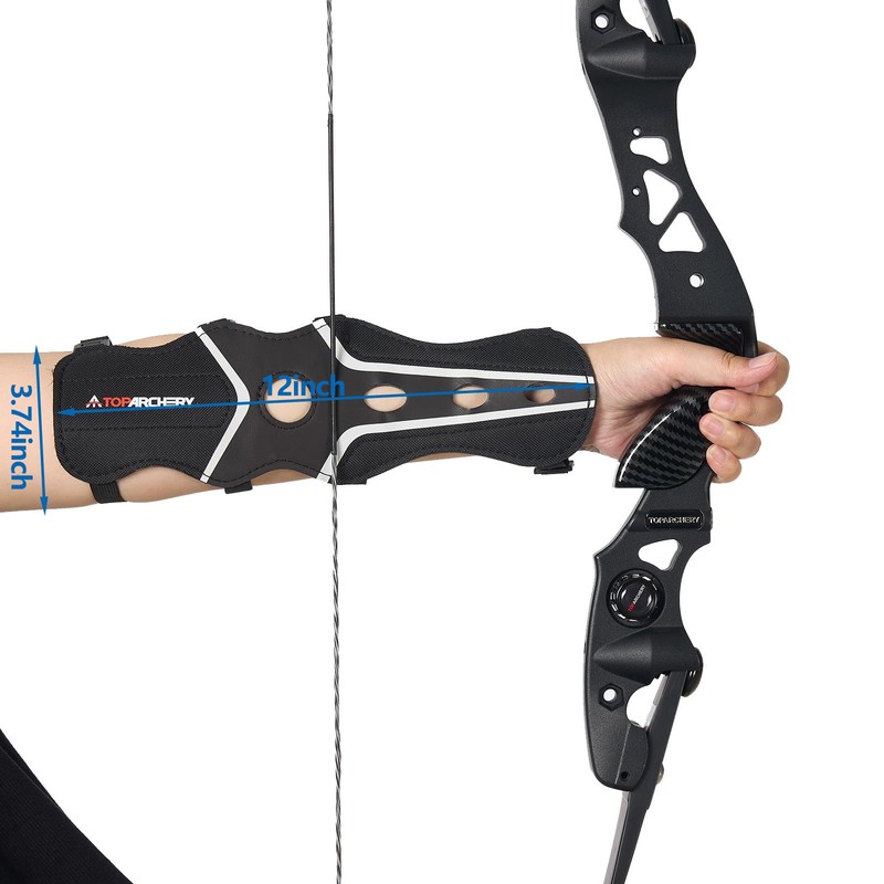 TOPARCHERY Archery Arm Guard & Finger Tab Gloves, Leather Arm