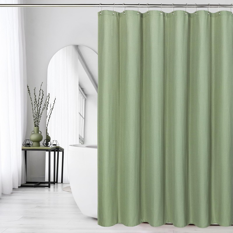 Gibelle Sage Green Fabric Shower Curtain, 72 X 72