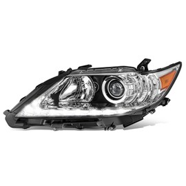 Auto Dynasty LX2518139 LED DRL Projector Headlight Lamp Compatible with Lexus ES300H ES350 2013-2015, Driver Left Side, Chrome Housing Amber Corner