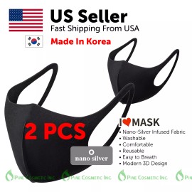 Fashion MASK 2 PCS Face Nano-Silver Fashion Mask Black  Washable & Reusable. Best Quality