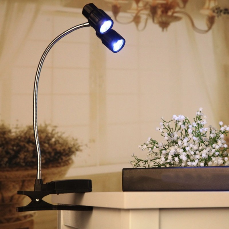 Clip On Light LED Double Headed 360 Degree Adjustable Rotatable