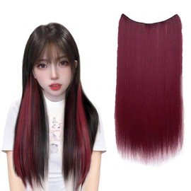 HAPVITAL Hair Extension, One Touch Color Extension, 19.7 inches (50 cm), Synthetic Hair, Inner Color, Hair Extension, Long, Straight Extension, Cosplay, Heat Resistant, Korean Style, Party, Fashion,