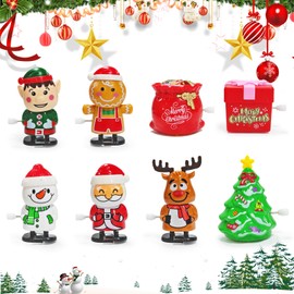 SilverChry Christmas Wind Up Toy, Pack of 8 Christmas Wind Up Toys, Wind Up Toy Christmas Wind Up Toy Tin Christmas for Christmas Stockings and Gift Bag Fillers