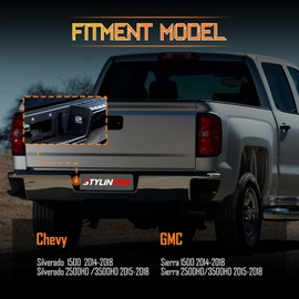 StylinPro LED License Plate Light Housing for 2014-2022 Chevy Silverado GMC Sierra 1500 2500HD 3500HD Colorado Canyon Pickup Truck, Rear Tag Lamp Lens Cover with Socket Wire Harness Pigtail