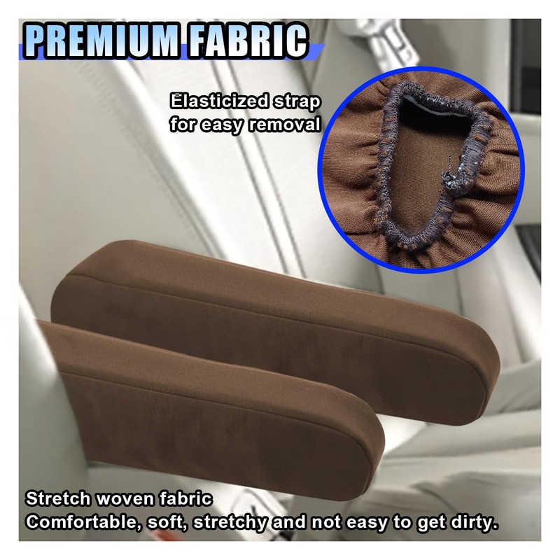 KITUREK 2PCS Car Front Seat Armrest Covers, Auto Seat Arm