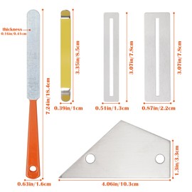 awliye 16 Pieces Stainless Steel Guitar Luthier Tool Set, 7.2" Dual Side Fret Crowning File, 4-in-1 Guitar Fret Rocker, 6" Fret Leveling Beam, Fingerboard Guards, Sanding Papers and Storage Bag