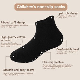 jealkip - Calcetines de algodón suave antideslizantes para recién nacidos, niños y niñas, 10 pares: rojo/morado oscuro/azul zafiro/verde oscuro/naranja/amarillo/negro/blanco, 0-6 Meses