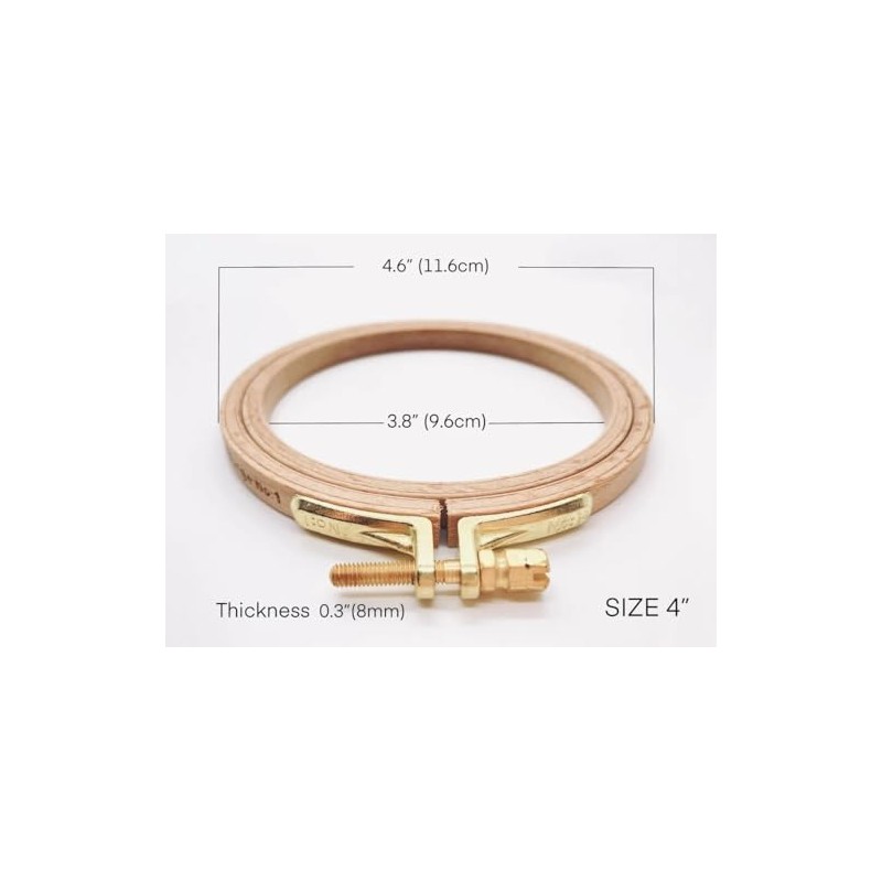 Nurge Premium Beech Wood Gold Clasp Embroidery Hoop 8mm (100mm