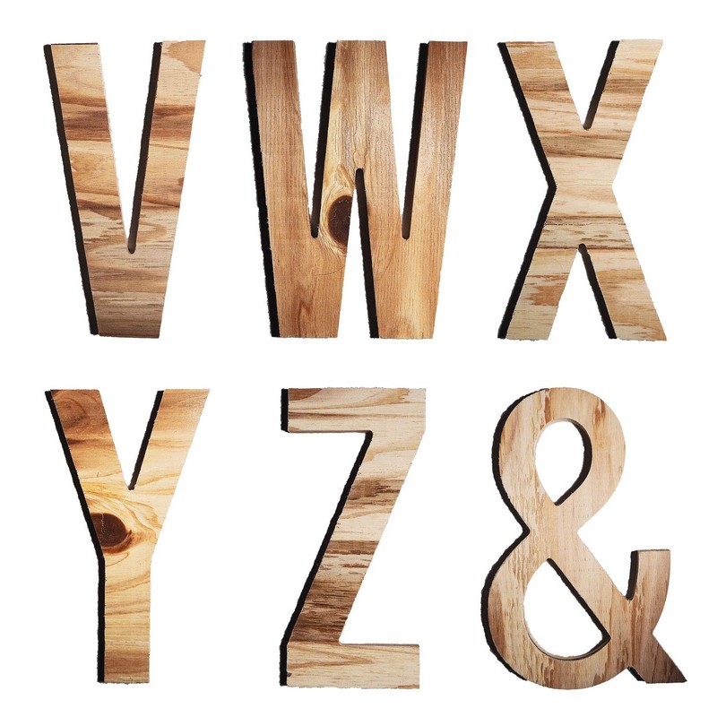 Japanese Wooden Alphabet Object, Extra Large 9.8 inches (25 cm)