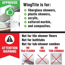 WingTite Pro-Series New Construction Shower Drain - 10 Year Warranty - Made in USA - SD1000 OEM Chrome - Installs from the Top - Fiberglass/Plastic Showers - 2" PVC/ABS - UPC Approved