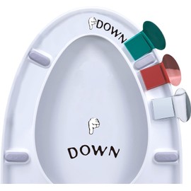 3Pcs Toilet Seat Lifter with 1Pc Toilet Seat Stickers Decals, Toilet Seat Holder Lift Tools Bathroom Accessories for Home,Hotel, Office,Restaurant，Public Toilet，Toilet Lid Decals，Toilet Accessories