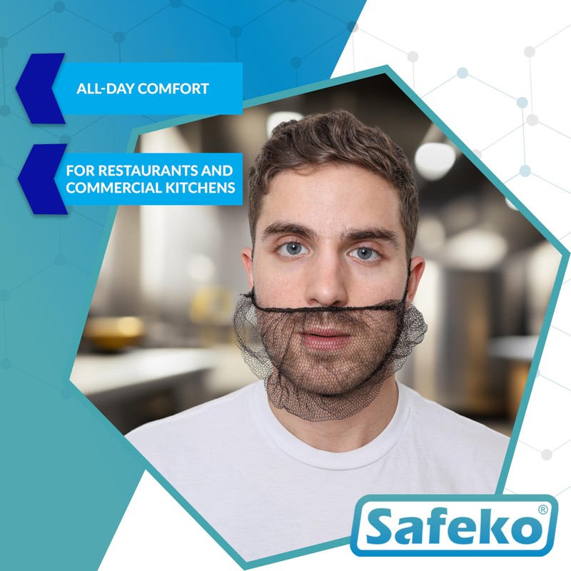 SAFEKO Disposable Honeycomb Nylon Beard Nets | Breathable, Durable |
