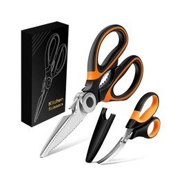 2Pcs Kitchen Scissors,Kitchen Shears,All Purpose Heavy Duty Meat Scissors Poultry Shears,Seafood Scissors, Dishwasher Safe Food Cooking Scissors Stainless Steel Utility Scissors,Kitchen Utensils