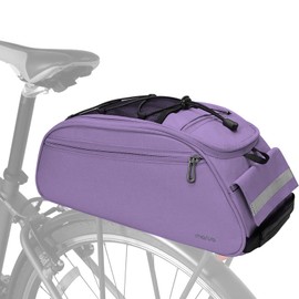 MOSISO Bike Rack Bag, Waterproof Bicycle Trunk Pannier Rear Seat Pouch Cycling Bike Carrier Backseat Storage Luggage Saddle Shoulder Bag, Purple