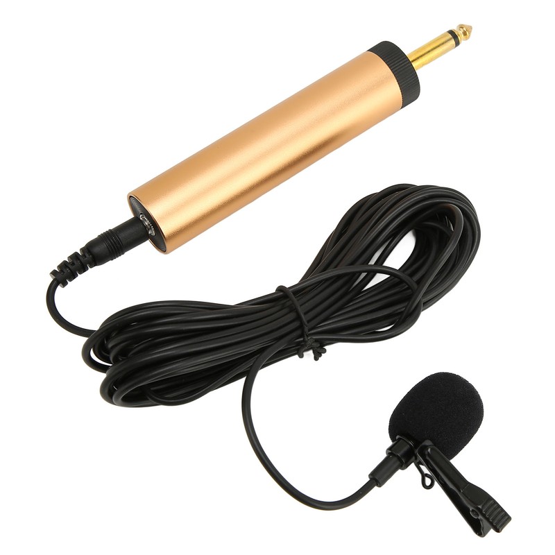 3.5mm Wired Lavalier Microphone 16.4ft Cable Portable Omnidirectional Condenser Clip