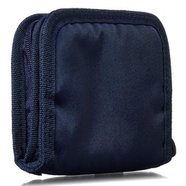 Umbro for Men, Kids Zippered Bi-Fold Minimalist Slim Nylon Wallet (Navy), Blue