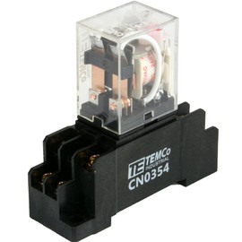 1x TEMCo Industrial Ice Cube Plug-in Relay General Purpose 240 VAC 10A Contact 8 Pin (LY2 Format) w/Socket