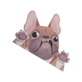 Glass Vinyl Decal Sticker for Car, Fawn French Bulldog Sticker Decals Cute Dog Car Window Stickers Pet Dog Vinyl Decal Animal Cartoon Car Stickers(8.7 x 6.3in)(Brown)