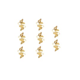 RANNYOZIO Gold Butterfly Napkin Rings Set of 8 Napkin Ring Holders for Christmas Wedding Party Dinner Table Decor