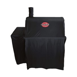 Char-Griller® Durable Polyester Grill and Smoker Cover with Waterproof Material, PVC Lining, and Extendable Design in Black, 46"L x 23"W x 48.5"H, Model 5555