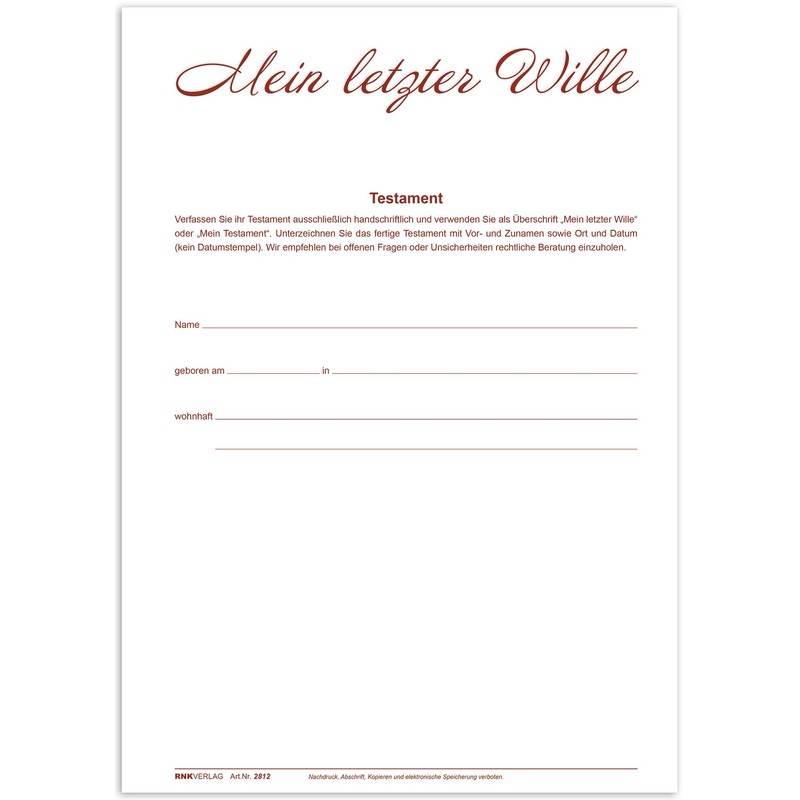 RNK 2812 °C5 Testament Brief