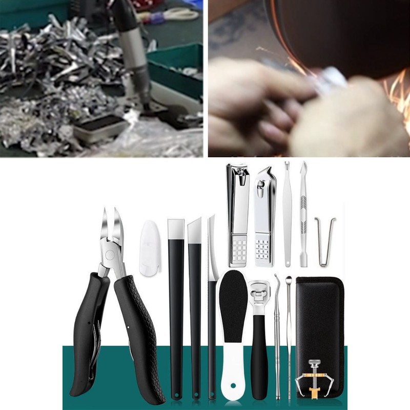 16pcs Pedicure Tools Set Callus Remover Stainless Steel Foot Care