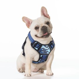 BUMBIN Dog Harness for Large Dogs, No Pull Adjustable No Choke Pet Vest with Dog Leash Fit Smart Reflective Pet Walking Harness for Training Easy Control Soft Handle Blue Camo M