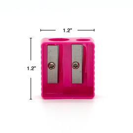 Emraw Super Great Dual Blades Square Sharpener for Regular and Oversize Pencils and Crayons- Great for School, Home, & Office (12 Pack)