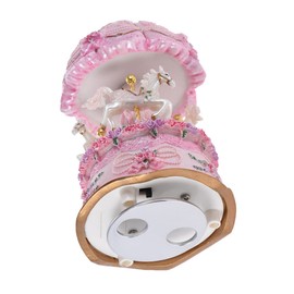 Sasuori Luxury Dream 3-Horse Rotating Carousel Merry-go-round Windup Music Carousel with Colorful Color Change LED Luminous Light Melody of Castle in the Sky Artware Birthday Gift(pink)