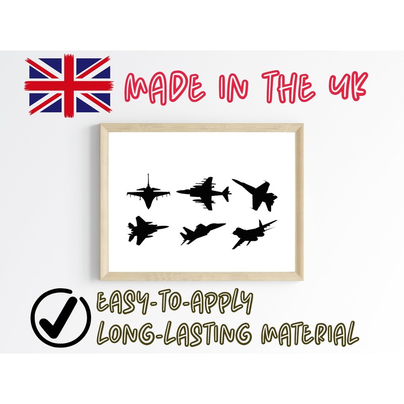 Fighter Jet Aircraft 6 Sticker Pack Light Switch Sticker -