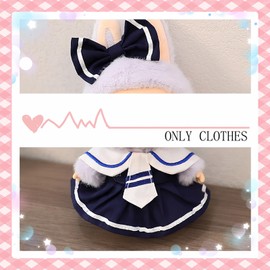 Clothes for 15cm/17cm LB Doll Accessories Suit, Premium Fashion Dresses+Bow Hair Accessory (02.Navy Skirt (Hair Bow+Dress))