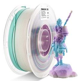 US Raw Materials 3D Printer Filament PLA, Shiny Matte Rainbow Dreamy Color Filament, Color Change by Length PLA, Fit Most FDM 3D Printers, Matte Finish 1KG/ 2.2lbs Spool+/-0.02mm