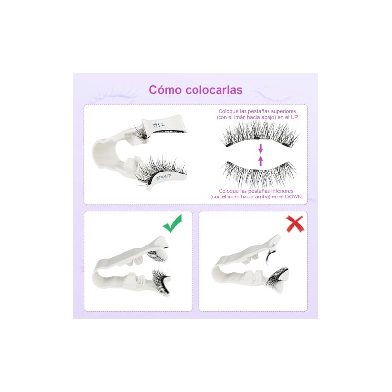 vantisan Pestañas Magneticas Naturales, Pestañas Postizas, Pestañas Magnéticas con Aplicador