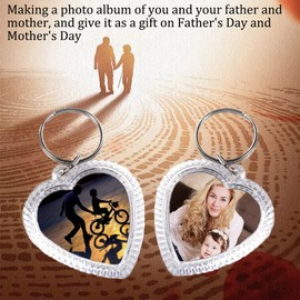 25 PCS Transparent Acrylic Photo Frame Keyring Heart-shaped Blank DIY Picture Insert Frame Keychains Key Rings for Unisex Friends Family Couple Craft Artwork