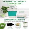 Collapsible Small Compost Bin Kitchen Counter Caddy with Lid -