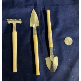 CRAFT Mini Garden Tools Set Rake 6",Shovel 7",Spade 7.6" Wood Handle- 5 sets of 3 ea