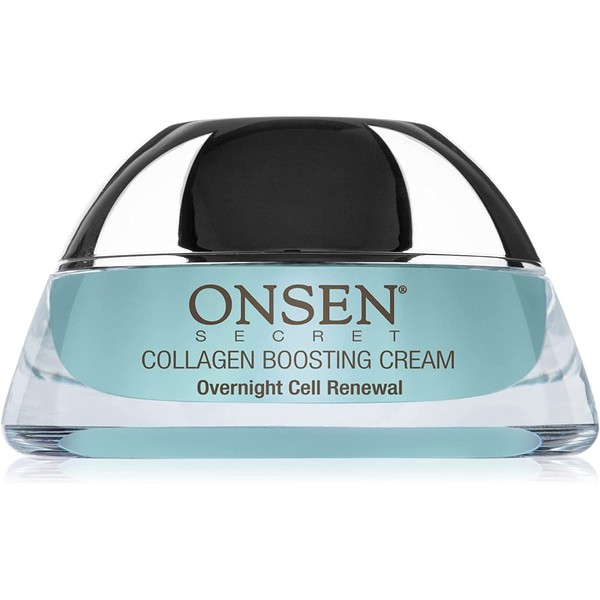 Onsen Secret Collagen Boosting Cream Night Cream For Women Hyaluronic Acid Jojoba Oil Vitamin C Peptides Complex Soothing Green Tea Anti Wrinkle Cream For Face & Neck Made In The USA (50 ml)