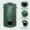 mizikuu Stand Up Composter, 120L Quick Composter with Lid and