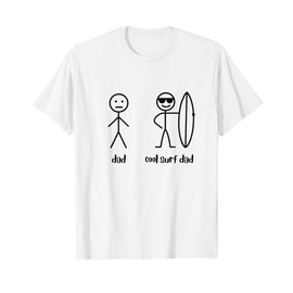 Stick Figure Surf Dad Cool Dad Design Apparel for Men T-Shirt