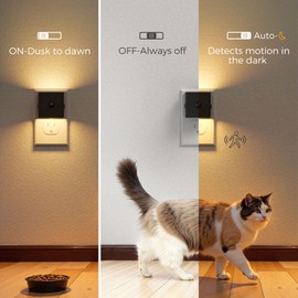 L LOHAS LED Motion Sensor Night Light, [2-Pack] Motion Activated Night Light, Motion Sensor and Dusk to Dawn Sensor, Brightness Adjustable, 3000K Soft White Nightlight for Bathroom Hallway Kitchen