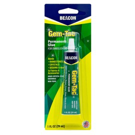 BEACON Gem-Tac Premium Quality Adhesive for Securely Bonding Rhinestones and Gems - Water-Based, UVA Resistant, 1-Ounce