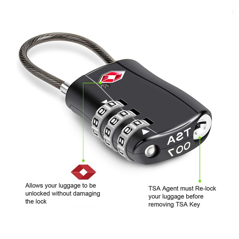 MAEZOE 4 Pack TSA Approved Luggage Locks, Combination Travel Cable